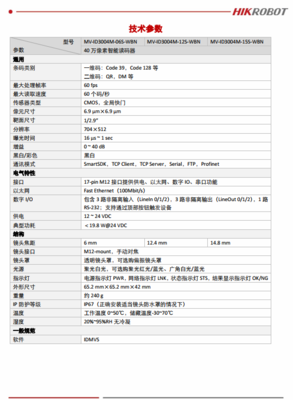 海康威視 MV-ID3004M-15S-WBN 高精度智能讀碼器賦能現代工控自動化